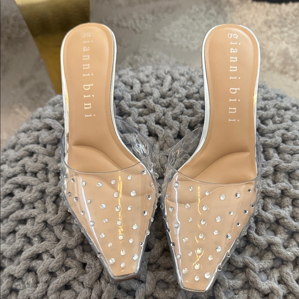 Gianni Bini Women's Transparent Studded Heels. New without box